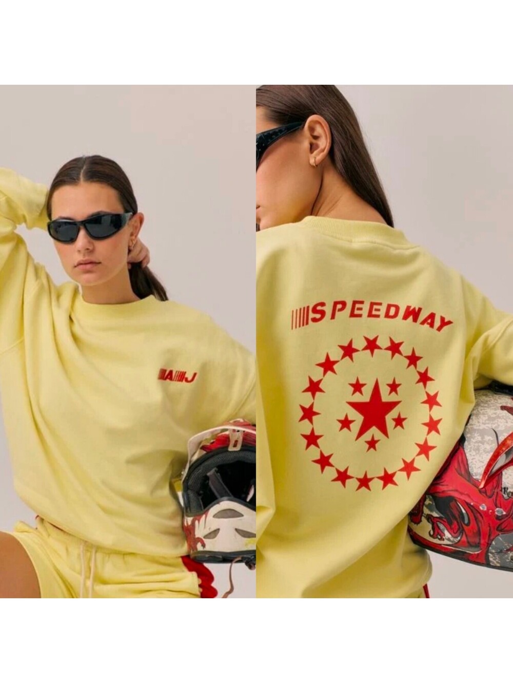 Araminta James Speedy Relaxed Sweatshirt Yellow Size Small 8 Anthropologie